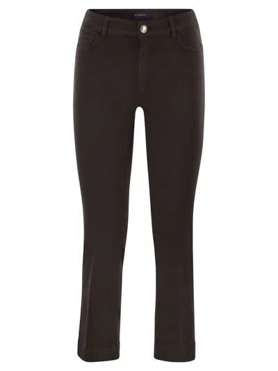 Sportmax Max Mara  Enna - Denim Pants With Mini Flare Line In Brown