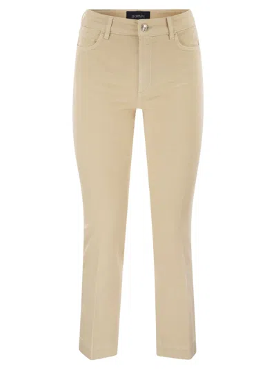 Sportmax Enna Denim Pants With Mini Flare Line In Neutral