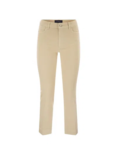 Sportmax Enna Denim Pants With Mini Flare Line In Neutral