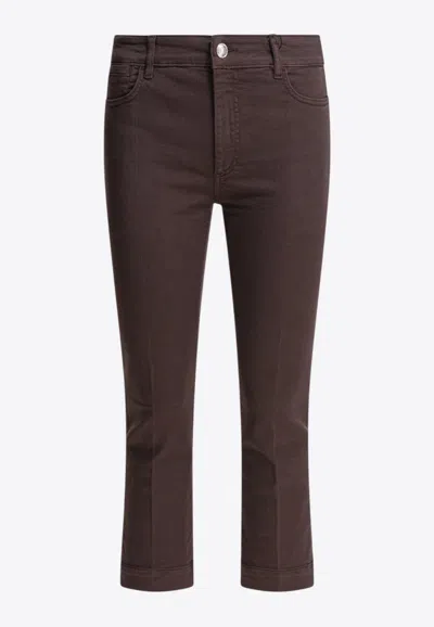Sportmax Enna Straight-leg Cropped Jeans In Brown