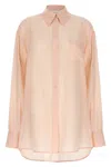 Sportmax Sheer Fabric Collared Shirt With Pleated Back In Pink