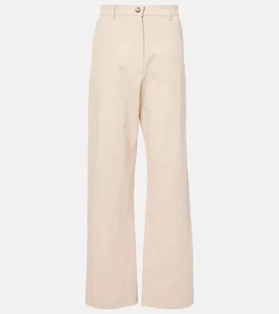 Sportmax Weite Hose Era Aus Einem Baumwollgemisch In Beige