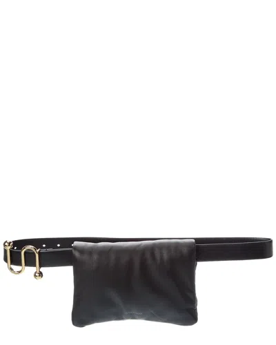 Sportmax Estremo Leather Shoulder Bag In Black