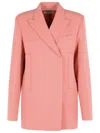 Sportmax 'esule' Straight Blazer In Antique Pink Virgin Wool In Pink