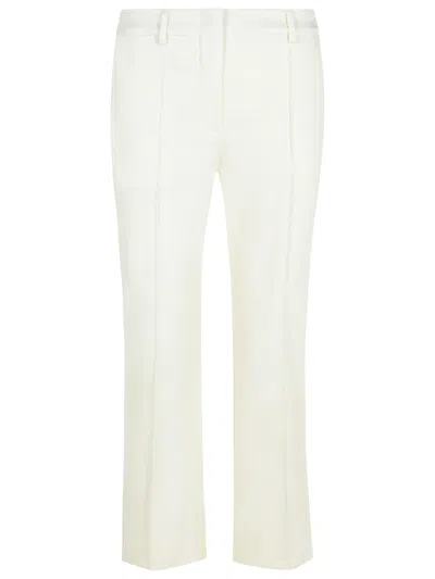 Sportmax Straight Trousers With Front Crease And Pockets In White