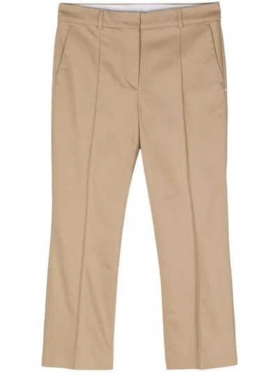 Sportmax Etnamm Twill Cropped Trousers In Neutrals