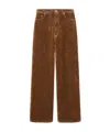 Sportmax Extra Large Flocked Denim Five-bag Pants In Brown