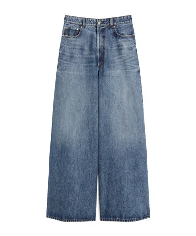 Sportmax Extra Large Low-rise Jeans In Blue