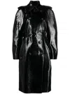 Sportmax Black Nappa Leather Alfeo1234 Trench Coat In Black