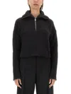 Sportmax Falcone Fluffy Alpaca Blend Zip Sweater In Black