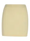 Sportmax Wool Blend Mini Skirt With Ribbed Texture In White