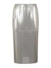 Sportmax Elasticated-waist Sequin Midi Skirt In Dorado