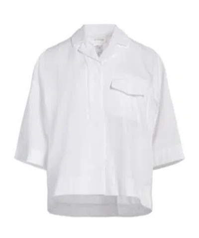 Sportmax Fashion Solid Color Three-quarter Sleeve Blouse In White