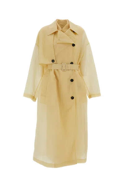 Sportmax Fata Trench Coat In Yellow
