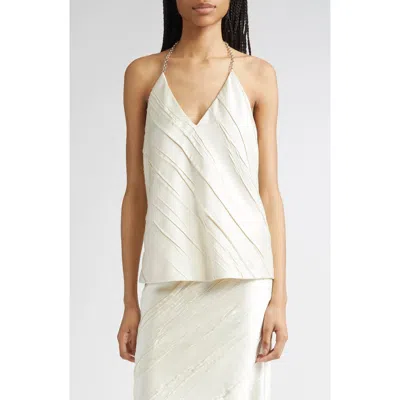 Sportmax Fatuo Chain Halter Creased Satin Top In White