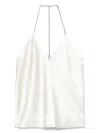 Sportmax Fatuo Chain Halter Creased Satin Top In White