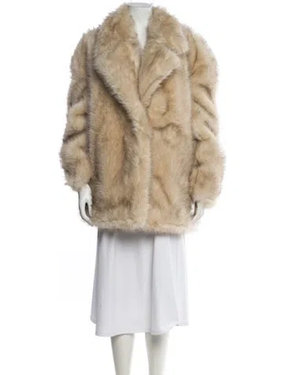 Pre-owned Sportmax Faux Fur Coat W/ Tags In Neutral