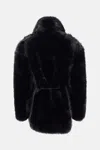 Sportmax Faux Fur Coat With Belt Rosaria In Black