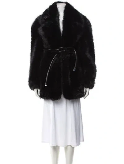 Pre-owned Sportmax Faux Fur Faux Fur Coat W/ Tags In Black