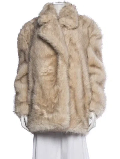 Pre-owned Sportmax Faux Fur Fur Coat W/ Tags In Neutrals
