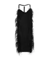 Sportmax Feather-trim Midi Dress In Black