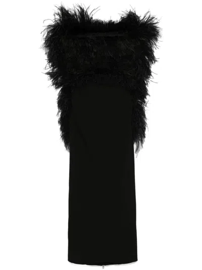 SPORTMAX SPORTMAX FEATHERED MIDI DRESS