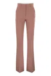 Sportmax Flared Hem Trousers With Tailored Finishing In Pink