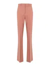 Sportmax Febe Flared Trousers In Stretch Wool Twill In Pink