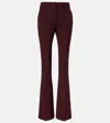 Sportmax Febe High-rise Wool-blend Flared Pants In Burgundy