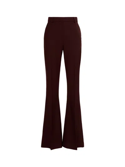 Sportmax Pressed-crease Flared Trousers In Burgundy