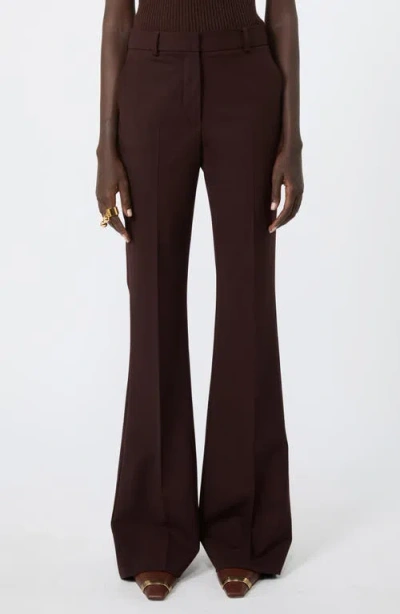 Sportmax Febe Virgin Wool Blend Wide Leg Trousers In Brown