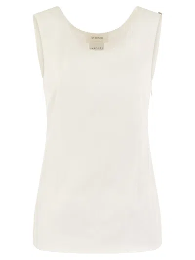 Sportmax Fico Sleeveless Crepe Jersey Top In White