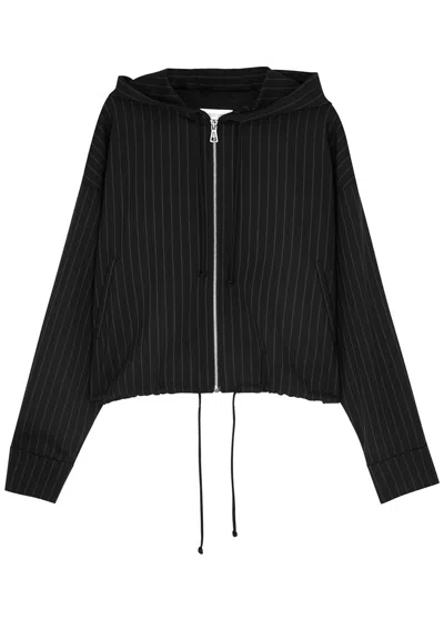 Sportmax Fido Black Pinstriped Stretch-wool Jacket