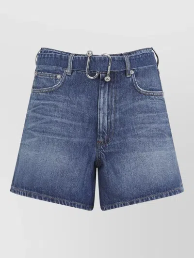 Sportmax Fiesta Denim Shorts Belt Loops Pockets In Blue