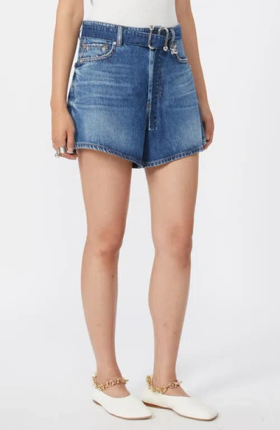Sportmax Fiesta Denim Shorts Belt Loops Pockets In Blue