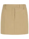 Sportmax 'fify' Beige Brown Virgin Wool Miniskirt