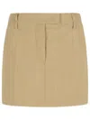 Sportmax 'fify' Beige Brown Virgin Wool Miniskirt