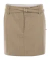 Sportmax Fify Mini Skirt With Belt In Brown