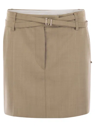 Sportmax Fify Mini Skirt With Belt In Brown