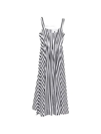 Sportmax Filmato Striped Midi Dress In Black