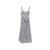 Sportmax Fit-and-flare Cotton-poplin Dress With Square Neckline In Black