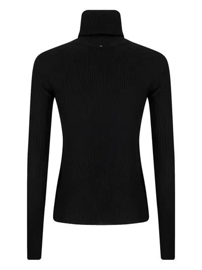 Sportmax "fin" Asymetrical Zip Sweater Clothing In Black