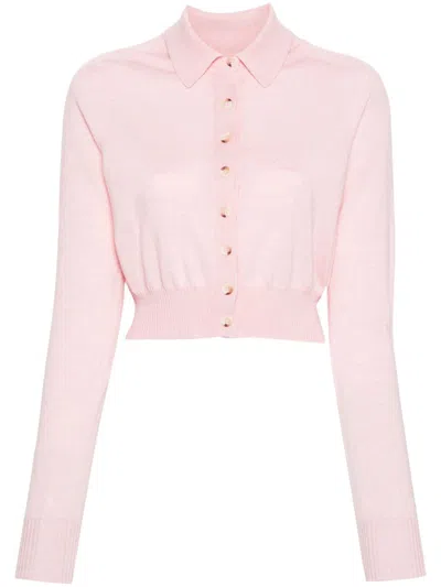 Sportmax Fine-knit Wool Cardigan In Pink