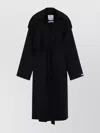 Sportmax Fiore Ankle-length Wool Coat In Black