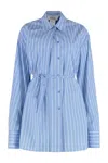 Sportmax Lapel Long-sleeved Dress In Blue