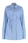 Sportmax Lapel Long-sleeved Dress In Blue
