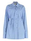 Sportmax Lapel Long-sleeved Dress In Blue