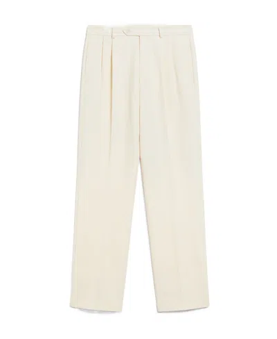 Sportmax First Shearing Pleated Casual Trousers In White
