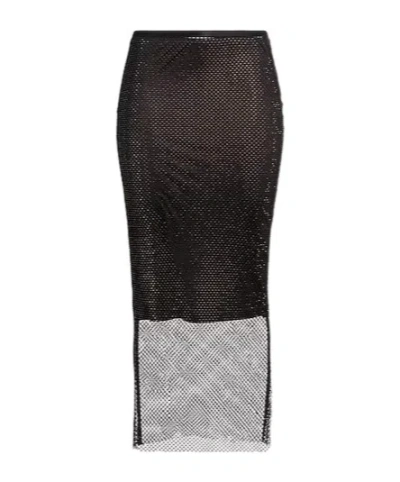 Sportmax Fishnet Pencil Skirt In Black
