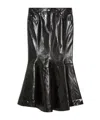 Sportmax Leather Skirt With Pockets And High Waist In Black
